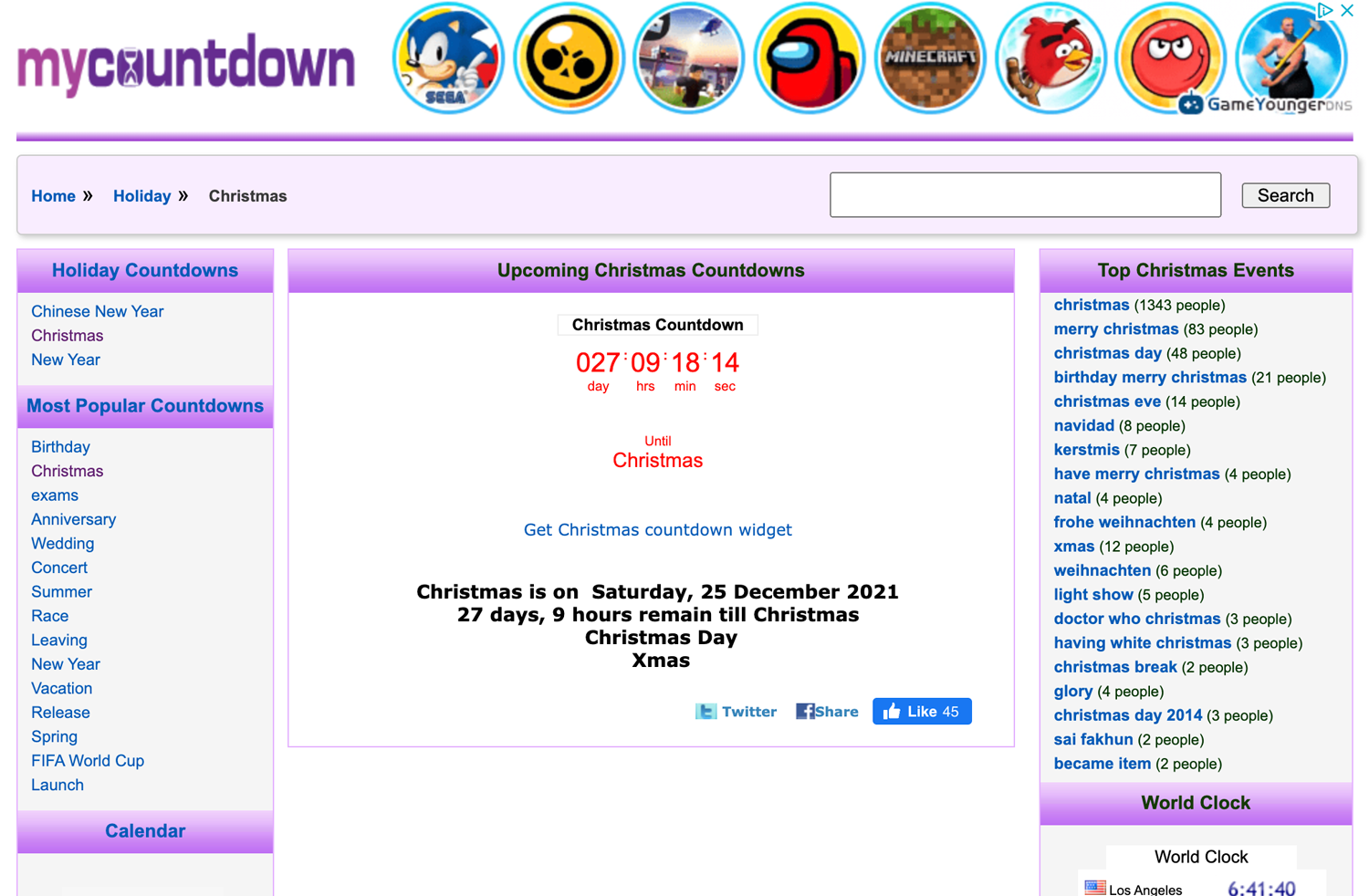 Christmas countdown plugin