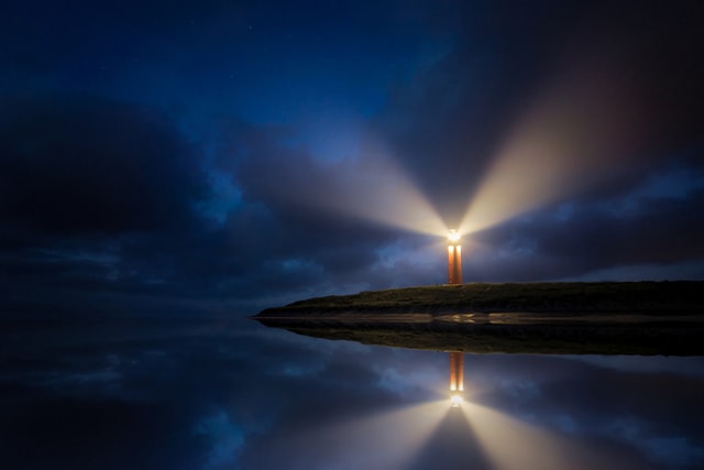 Colour blue in lighthouse